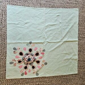 Quilted Throw Blanket Mint Green Floral Applique‎ Home Decor
